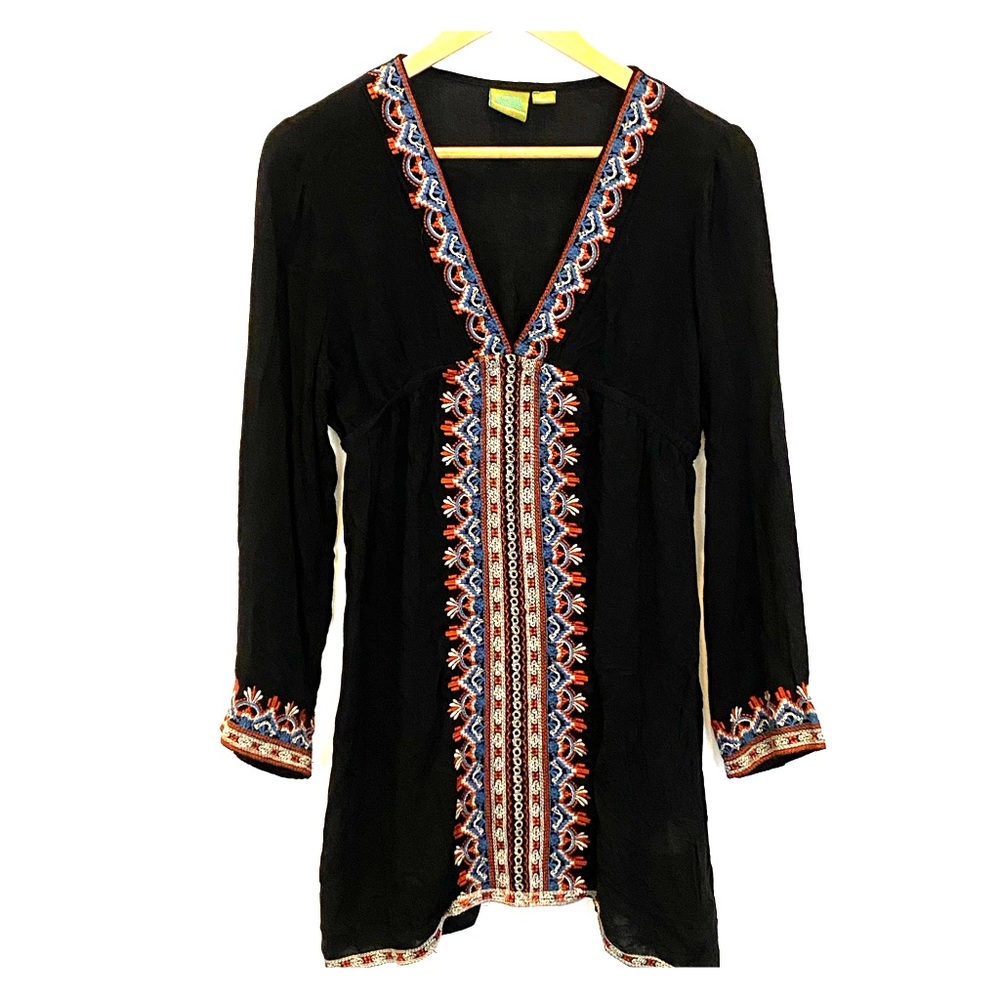 Urban Nomad Earthbound dress v neck elastic waist size M/L